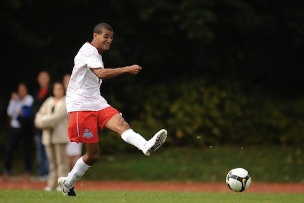 Jack Scott and the AU menâ€™s soccer team defeated Bucknell 2-1 Oct. 1 to remain unbeaten in Patriot League play. Scott scored the game-winning goal.