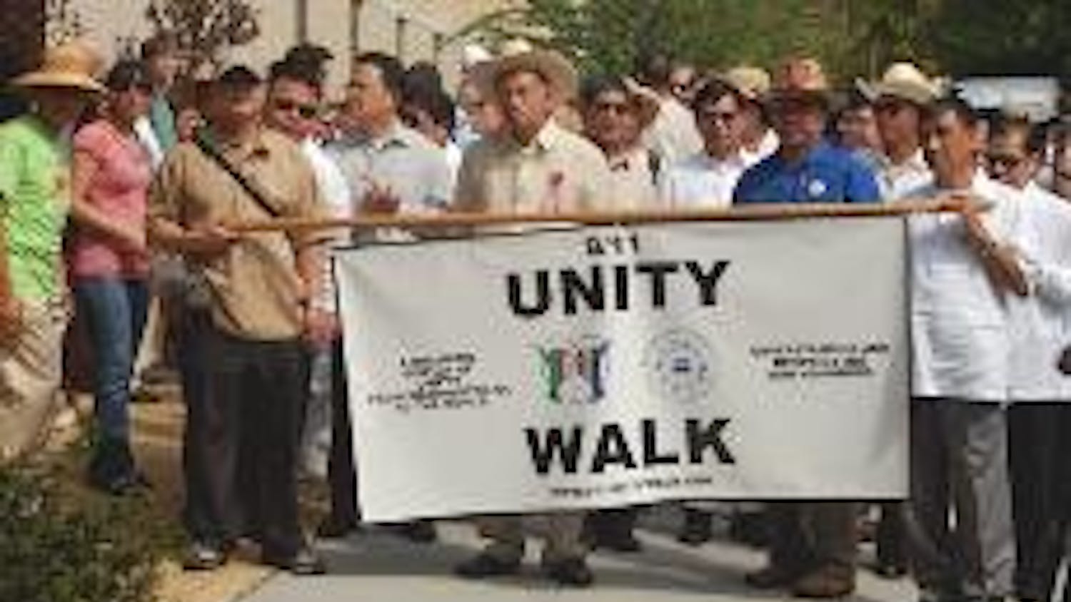UNIFIED - Hundreds of people gather from all walks of life to promote religious tolerance. The walk promoted interfaith dialogue to help resolve problems such as the Israeli-Palestinian conflict. Christian, Jewish and Muslim religious leaders spoke at the