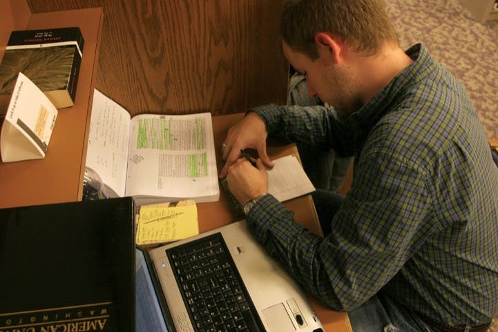 BUSY, BUSIER, BUSIEST â€” Bob Vitas won The Eagleâ€™s â€œAUâ€™s Busiest Student Competition.â€ Vitas is balancing his double major course load in International Relations and Literature, fraternity, job, volunteer work and political activism.