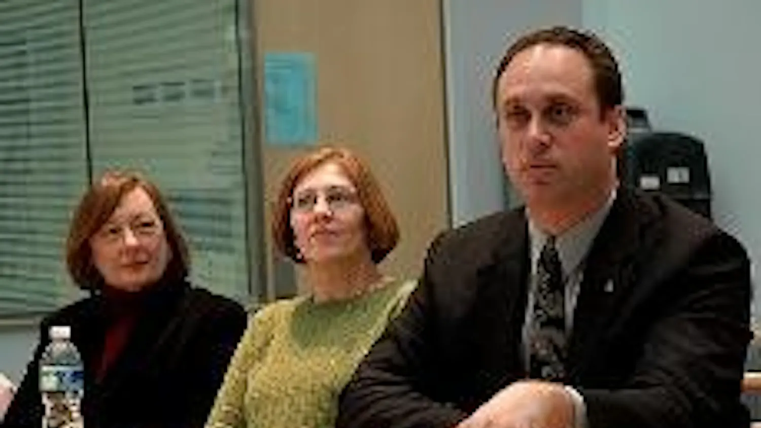 FAITH AND THE ENVIRONMENT - AU United Methodist Chaplain Mark Schaefer (right) and other participants on an interfaith panel discuss how different religions view the issue of climate change. The panel was part of a three-day teach-in called "Focus the Nat