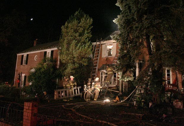  FIRE STRIKES NEAR AU â€” A house fire on 47th Street N.W. led to the death of one dog this Saturday. Three other dogs escaped unharmed.