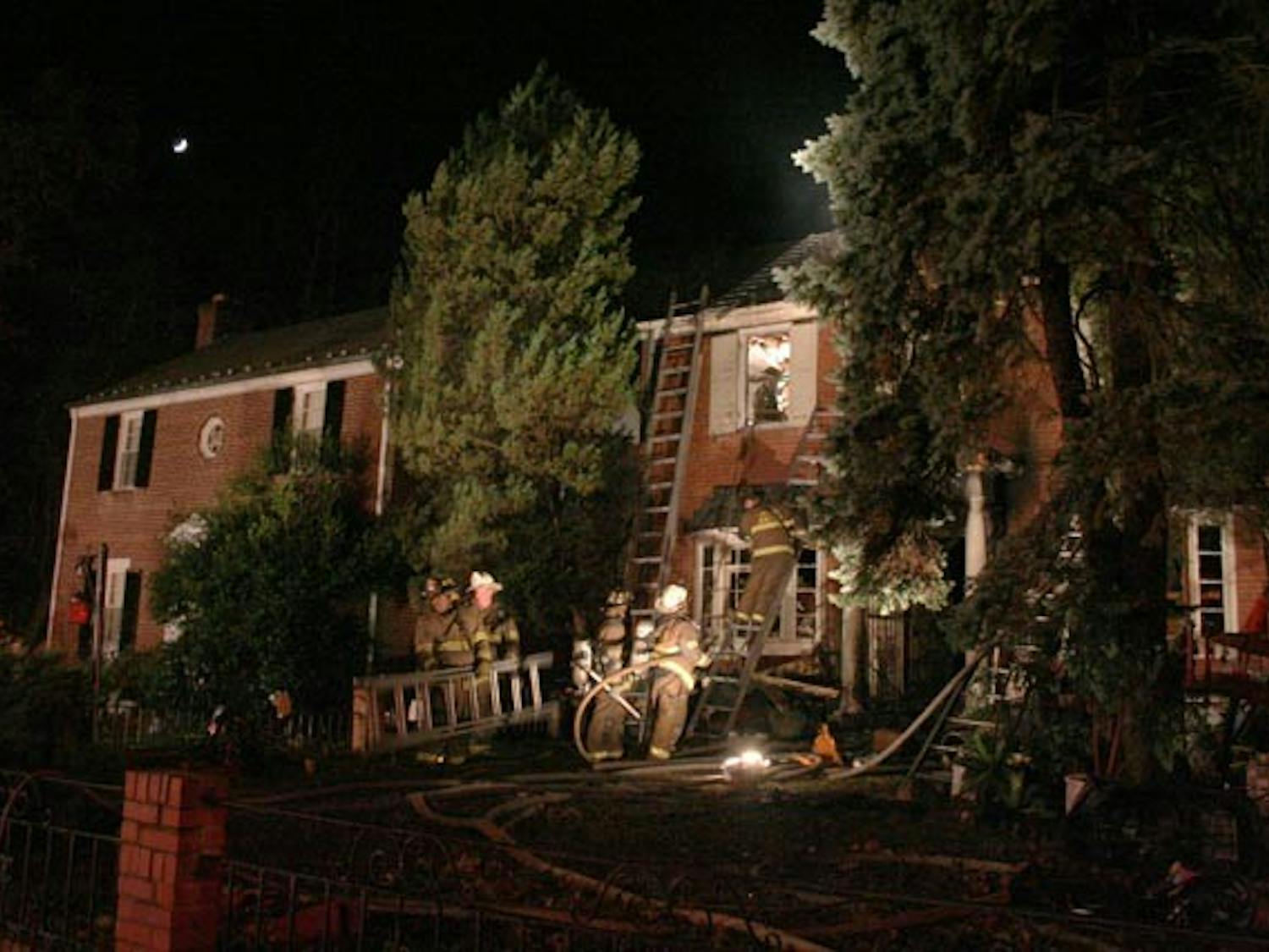 FIRE STRIKES NEAR AU — A house fire on 47th Street N.W. led to the death of one dog this Saturday. Three other dogs escaped unharmed.