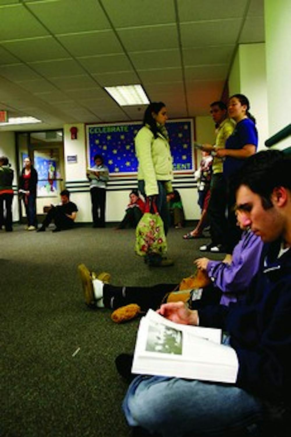 Spencer Siegel waits for his package in Anderson.