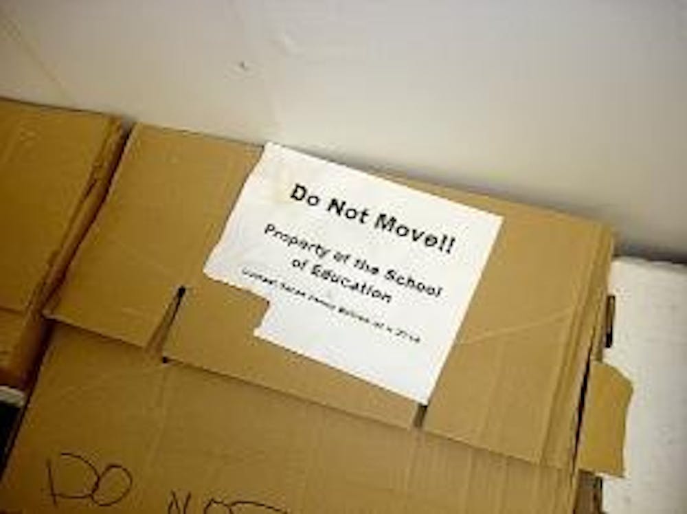 SECURITY BREACH - Three of the six boxes belonging to the School of Education, Teaching and Health found in a second floor hallway in the McKinley Building contained papers with private student information.