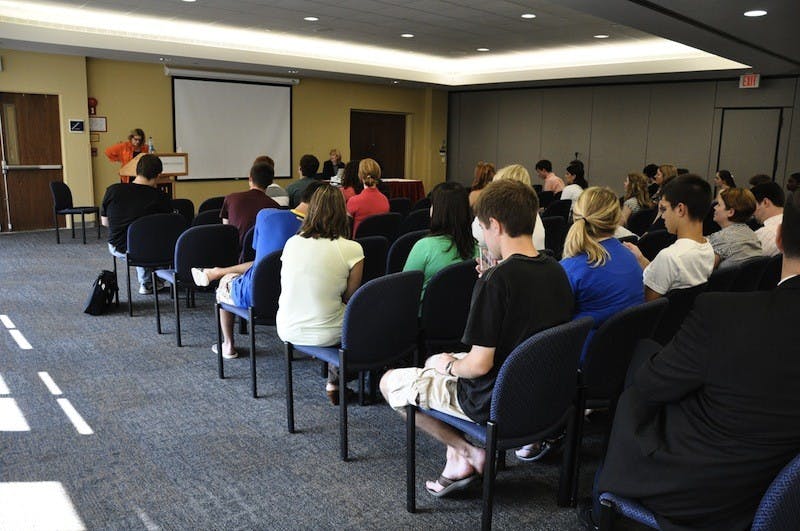 Students voiced their concerns about AU\'s new \"wonk\" campaign at a town hall meeting Thursday.
