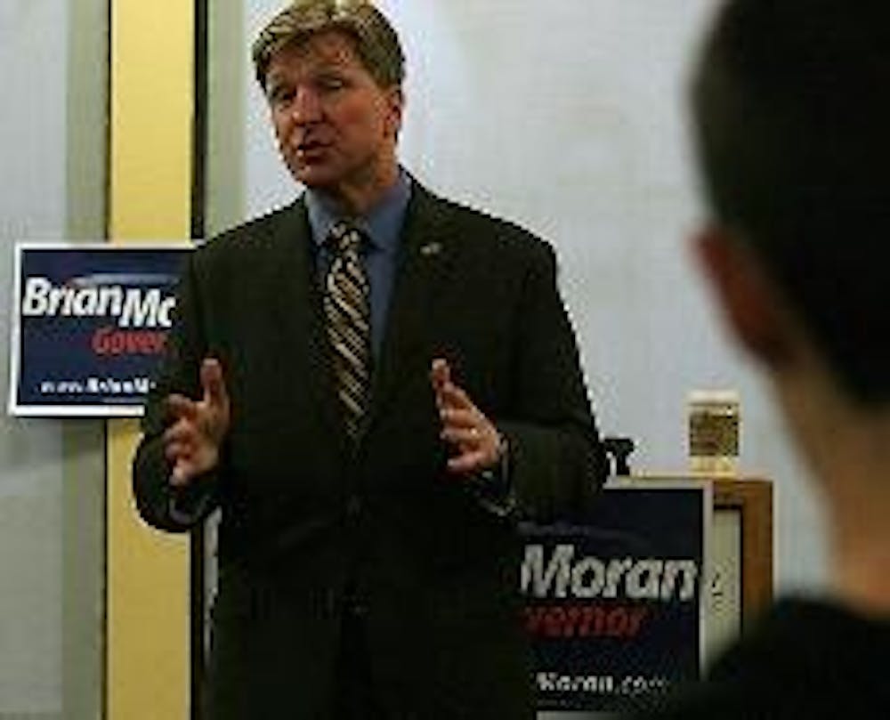 CHANGE, TAKE TWO - In his speech to students on Wednesday night, Brian Moran, a candidate for the Democratic nomination for Virginia governor, discussed his similarities to President Barack Obama and current and former Virginia Governors Tim Kaine and Mar