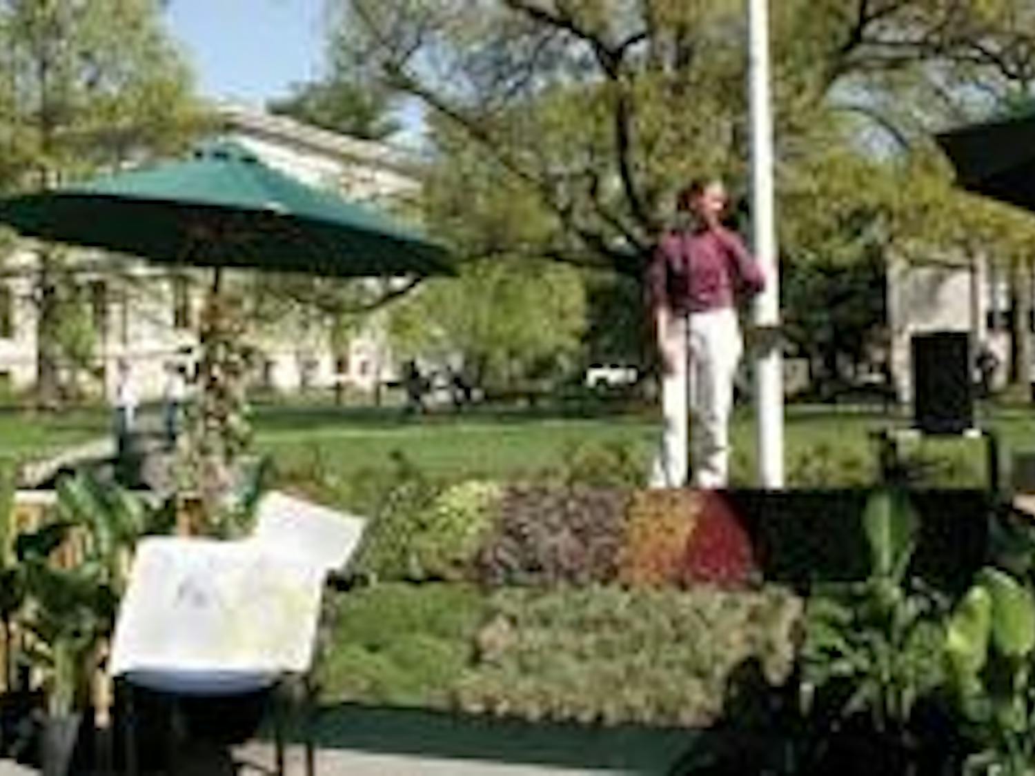 Students enjoyed sun and friends Tuesday.