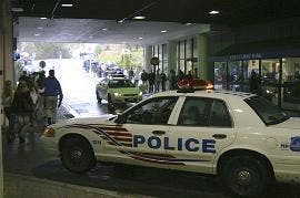 EVACUATION - The Metropolitan Police Department forced students, staff and family members to leave Bender Arena, Butler Pavilion and Mary Graydon Center on Saturday afternoon after an abandoned briefcase on the parking garage's fourth floor was suspected 