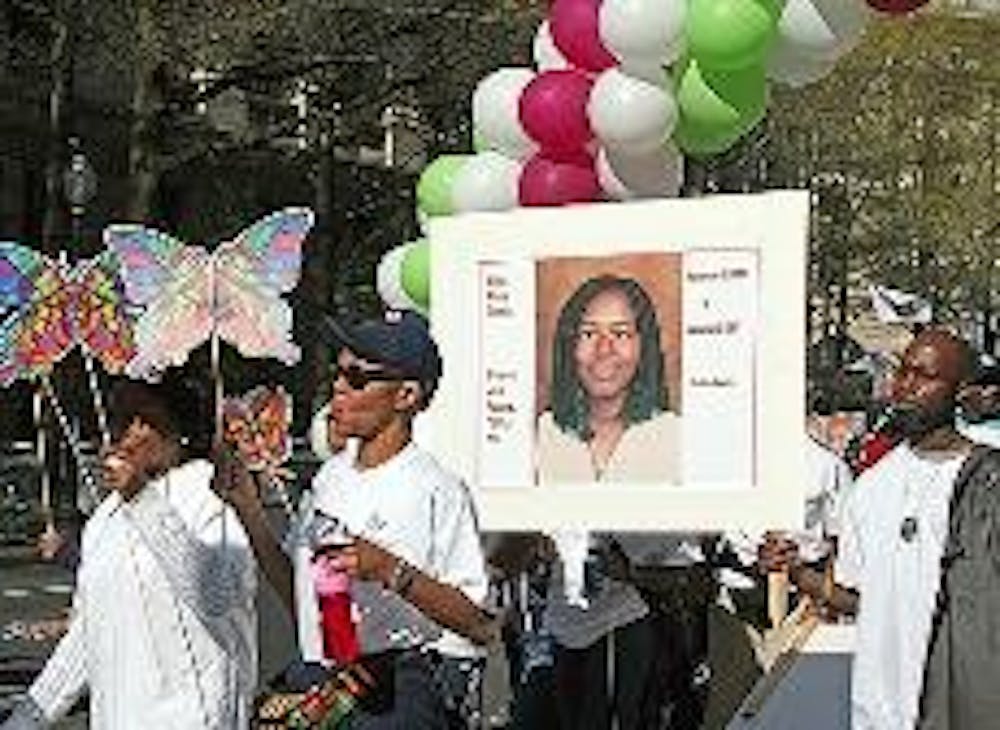 WALK IT OUT - Participants in the third annual Walk for Lupus proceeded down Pennsylvania Avenue sported butterfly signs and pictures of Lupus victims to raise money and awareness for lupus. Several participants wore shirts representing the person they we