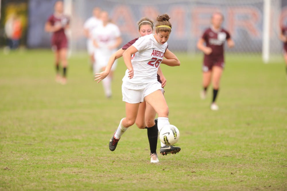 	Lindsay Muri scored a second half goal against LaSale to tie the game and force overtime