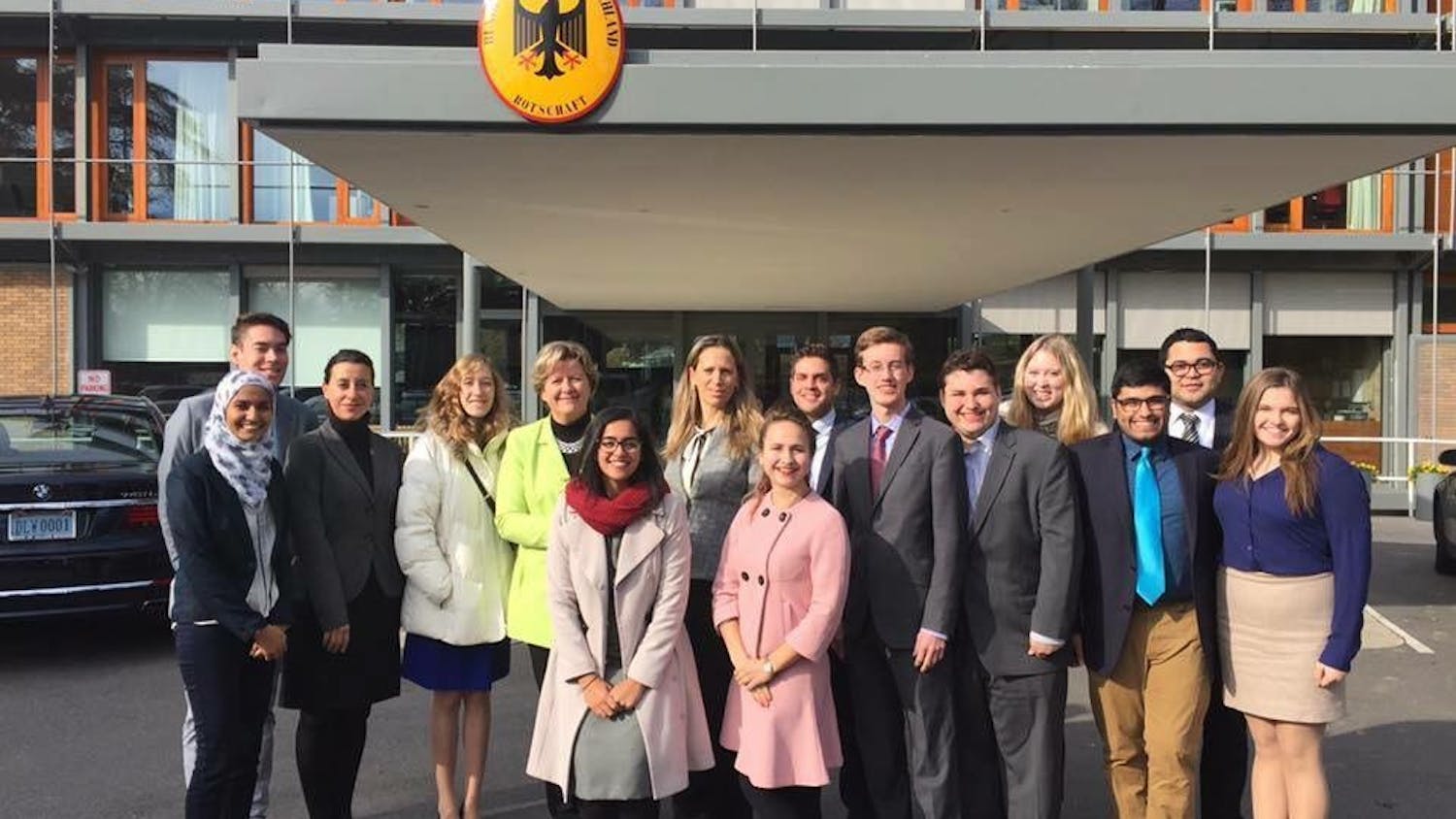The student leadership team and German Embassy officials. Students&nbsp;met with some of the foreign service officers to discuss Germany's agenda and priorities for the G20 Leaders Summit in 2017.&nbsp;