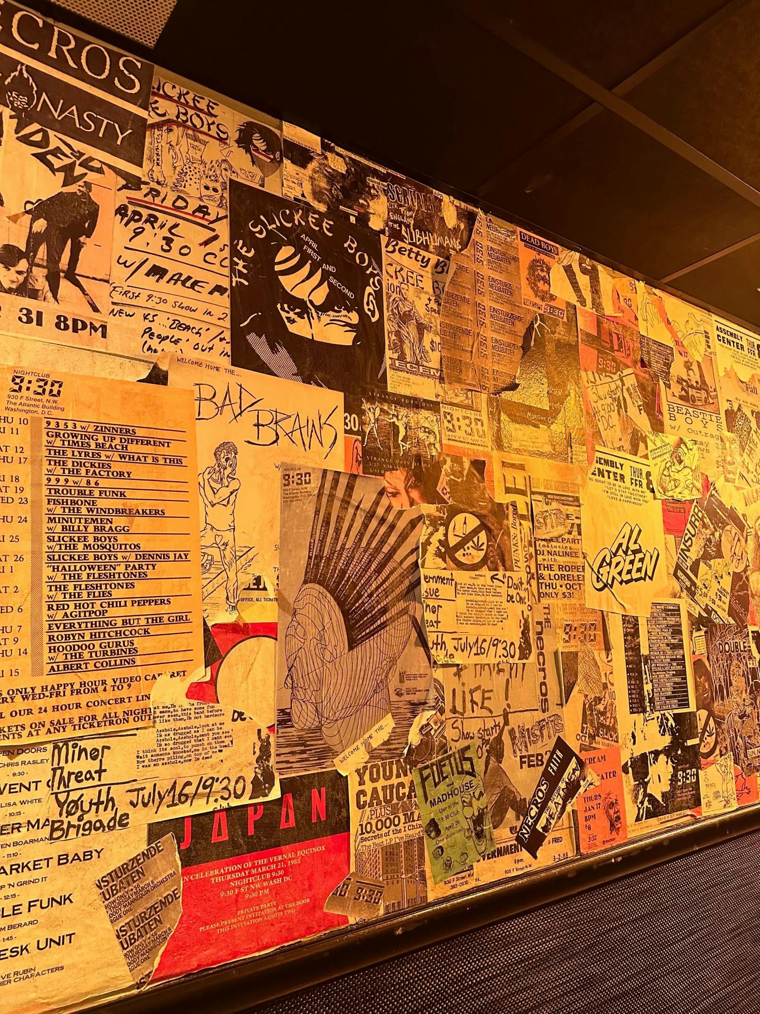 The Atlantis: posters from various shows at the original 9:30 club