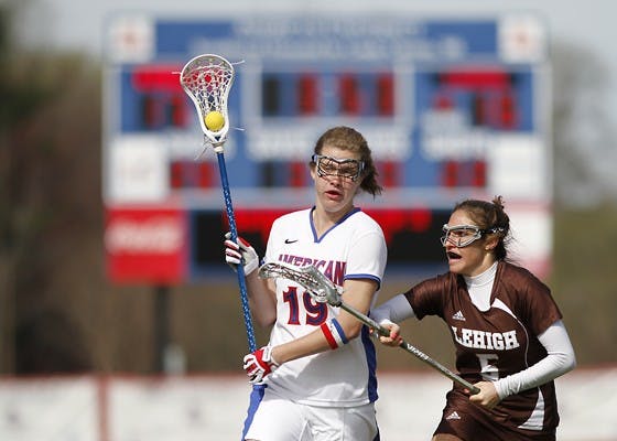 Lauren Schoenberger (19) goes towards the goal- (had 2 goals?)