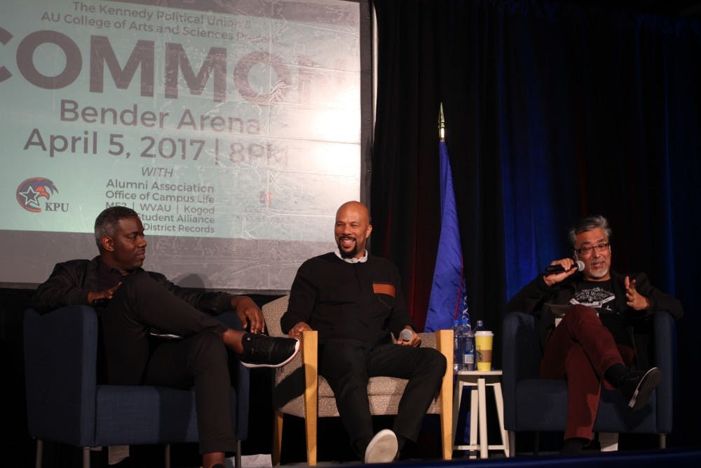 Sean Glover and AU professor Mike Harvey interview Common.