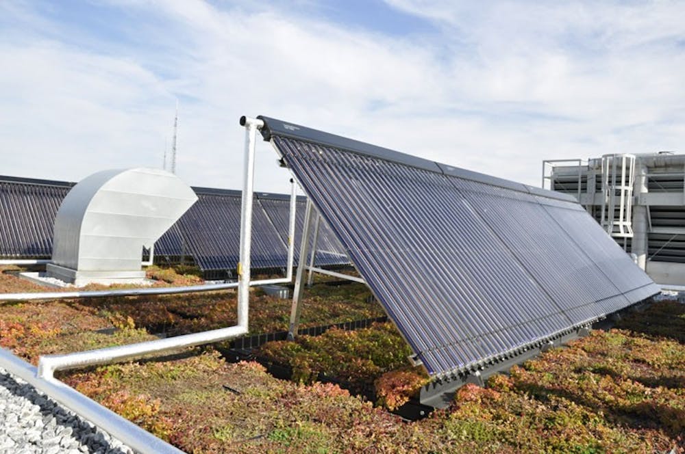 AU will install solar panels and thermal energy panels on the roofs of Mary Graydon Center and Letts, Anderson and Centennial Halls.