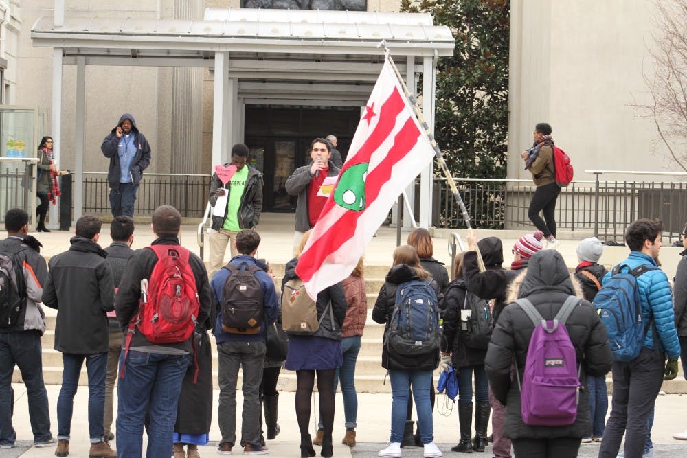 Students gather