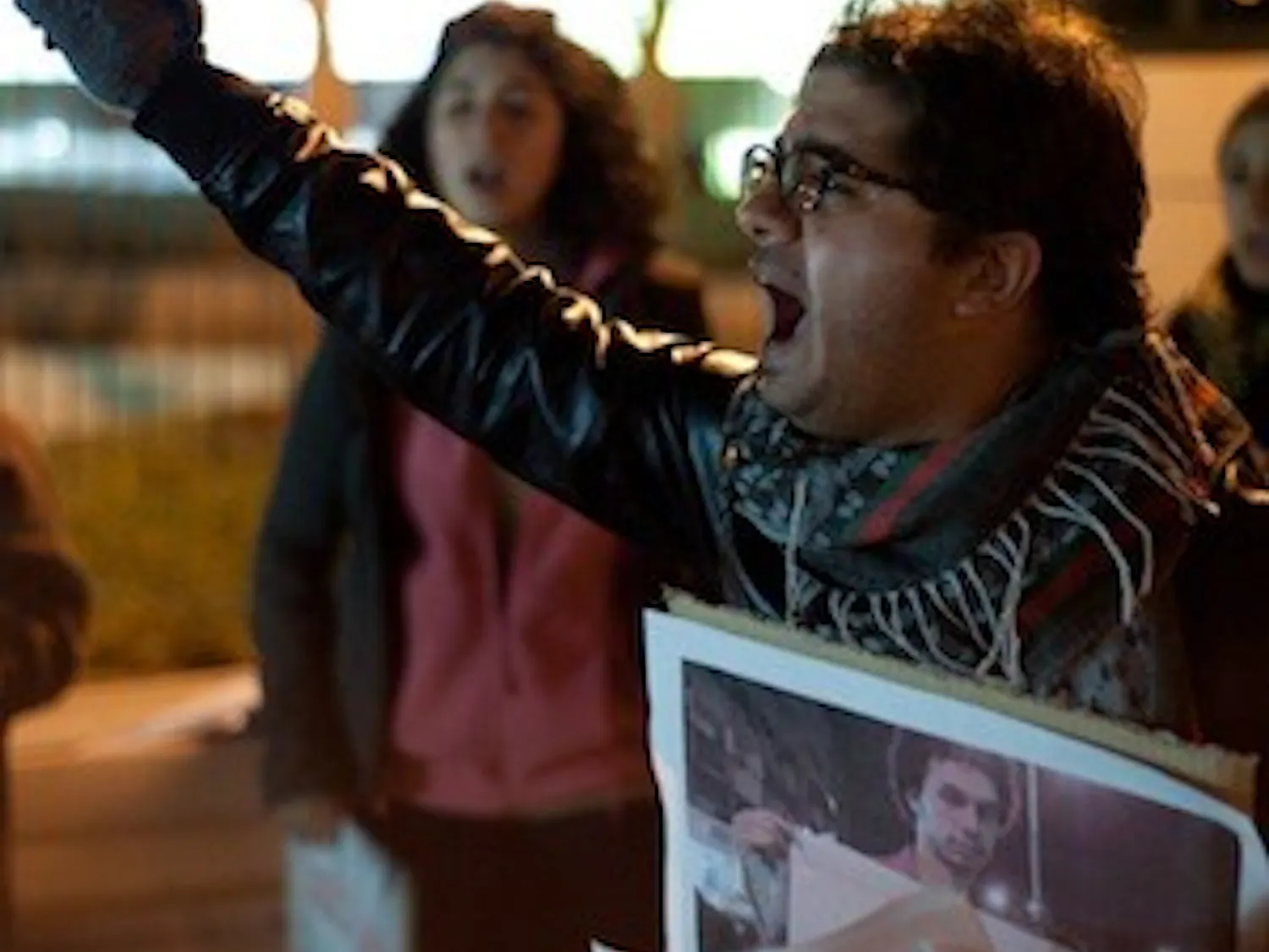 Egyptian-born Salam Tarek protests outside Egypt\'s embassy in Van Ness on Nov. 28 against Egyptian President Mohammed Morsi.