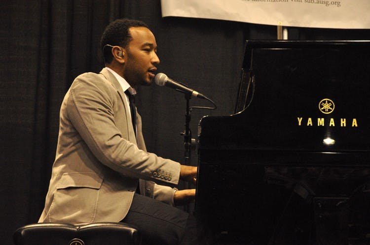 After making a speech that dealt heavily with education reform and activism, Legend performed some of his hits for a packed crowd at Bender Arena on Oct. 22. 