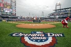 INAUGURAL PITCH - President Bush winds up to take the first offical pitch in the Nationals' opening day game. The president followed up his pitch by calling two innings of the game on ESPN. 