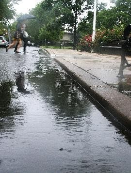 WASHOUT - Tropical Storm Hanna hit the Washington, D.C. area this weekend, leaving little damage on campus. Housing and Dining instructed students to have a fl ashlight handy in the event of a power outage.