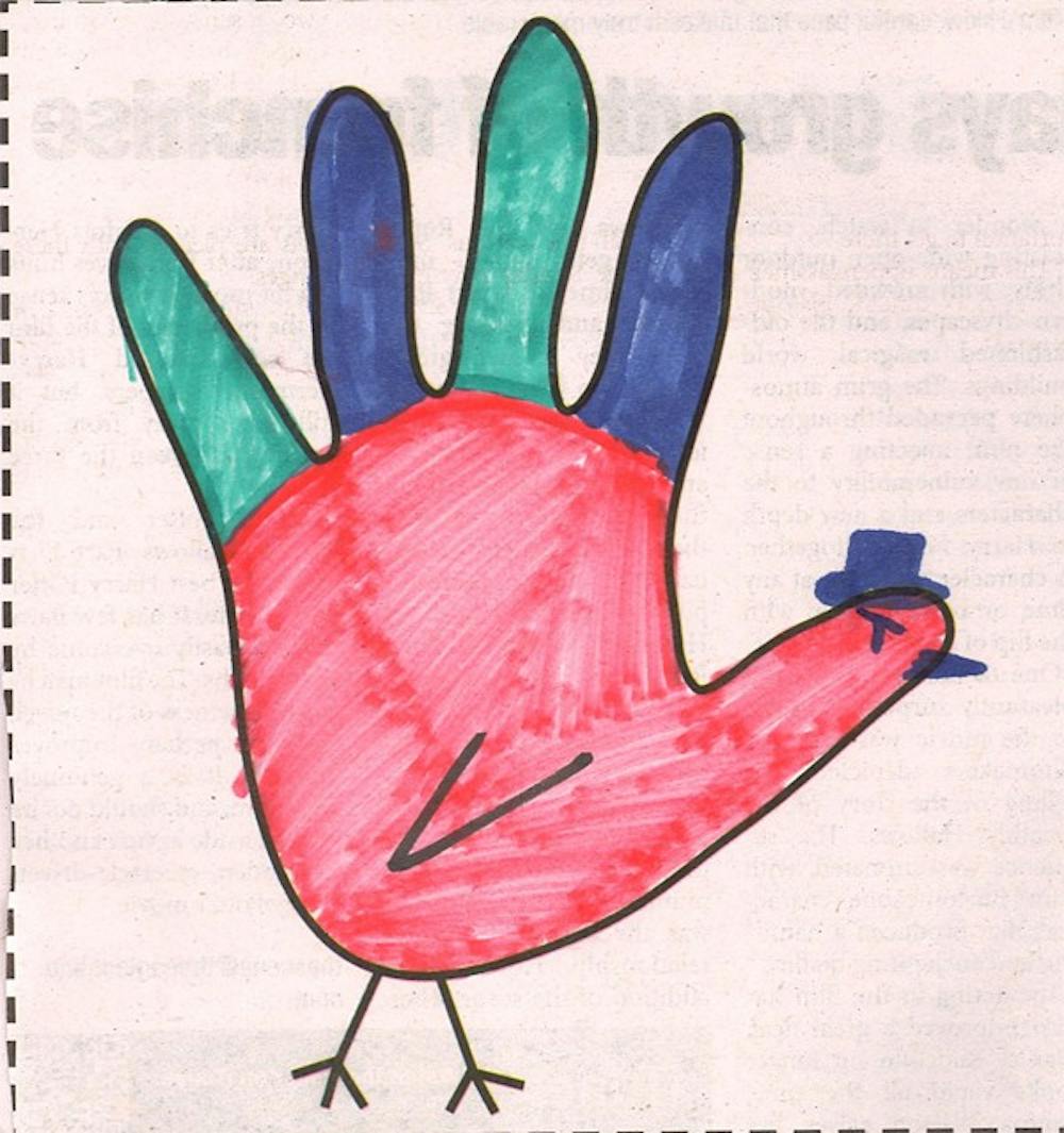 A CELEBRATION! â€” Noel Klinglerâ€™s bold, tri-color turkey won The Eagleâ€™s first ever Turkey Handprint Coloring Contest. Mr. Klingler said he used three dry-erase markers to design the turkey, but that if he could do it all over again he would have gotten more supplies. 