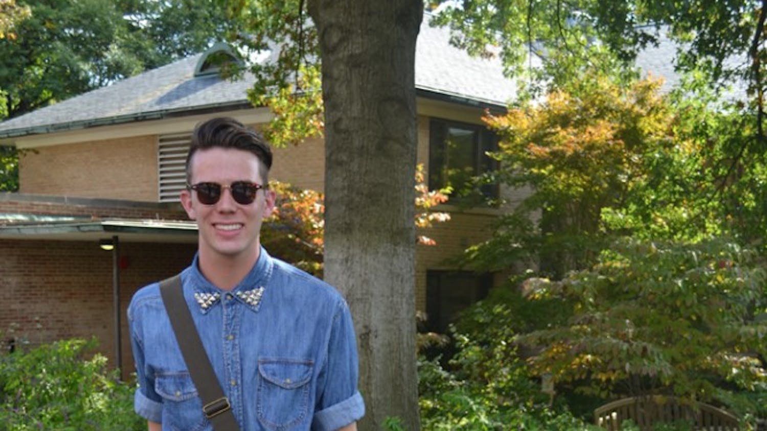 DIY studded shirt -Goodwill // jeans - Levis // belt - Express // boots and sunglasses - Urban Outfitters // briefcase - Barbour