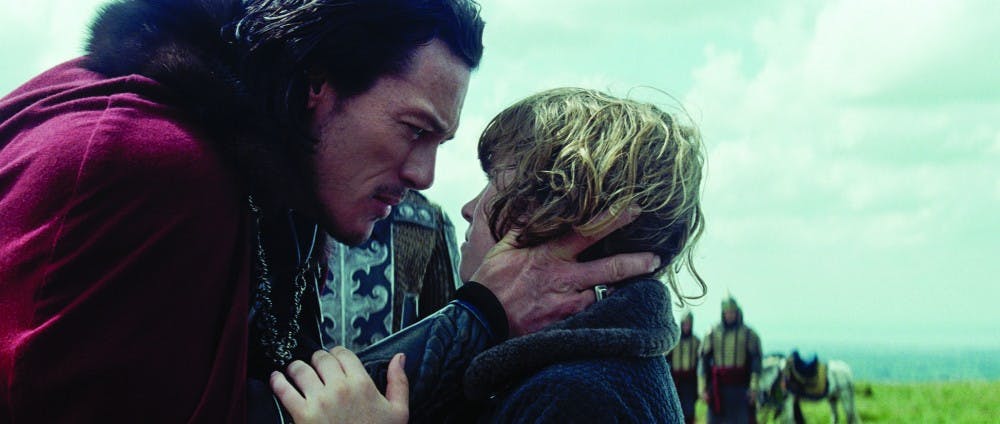 Vlad (LUKE EVANS) warns his son, Ingeras (ART PARKINSON), to run in ?Dracula Untold?, the origin story of the man who became Dracula.  Gary Shore directs and Michael De Luca produces the epic action-adventure.  