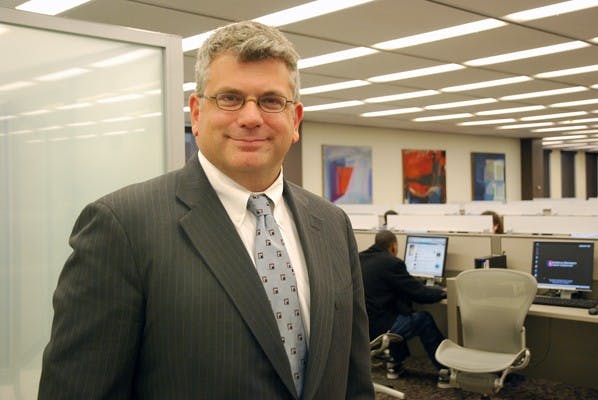 BOOK WORM â€” University Librarian Bill Mayer, a self-proclaimed Grateful Dead fan, ushered in many projects and changes to Bender Library, including the reconstruction of the first floor, the installation of security cameras and a new double-sided printing policy. 