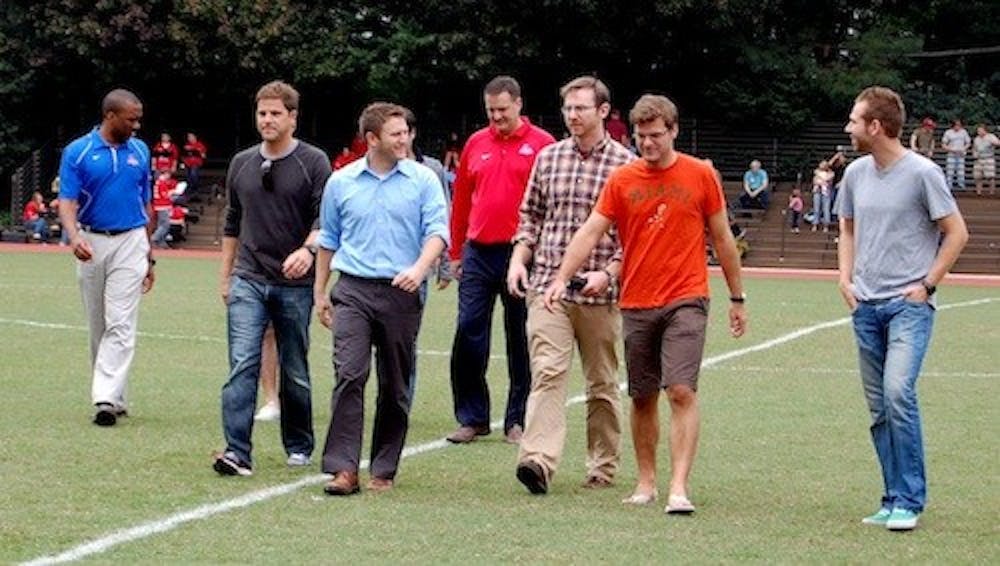 The 2001 men\'s soccer team was honored in a halftime ceremony commemorating the 10th anniversary of their unprecedented, title-winning season.