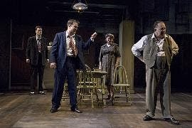 FINAL SALE - A cast full of Helen Hays Award winners tackle Arthur Miller's classic tragedy of the common man. The production manages to maximize the temporary space in Crystal City while the permanent theater undergoes renovations by using a minimal set 