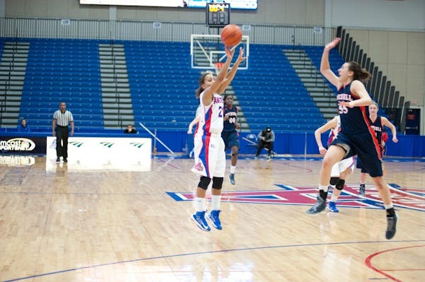 Alexis Dobbs missed a game tying three pointer as time expired and the Eagles fell to the Bison in the Patriot League quarterfinals.