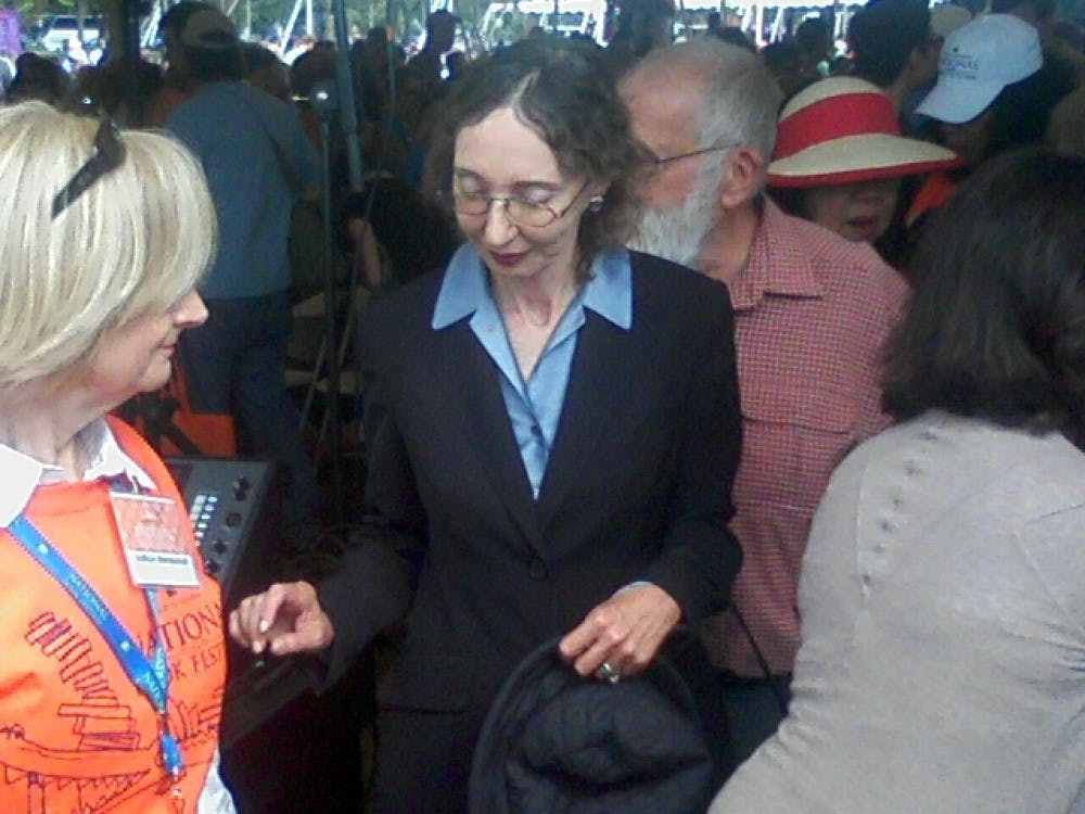 	Joyce Carol Oates leaving her speaking event at the National Book Festival.