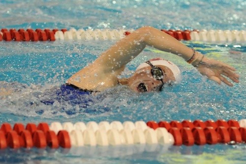 Leah Breen took home the title in the 50 freestyle in last weekâ€™s quad meet at Navy. Breenâ€™s time of 28.01 beat out Bucknellâ€™s Emily Wright, who finished with a time of 28.06.