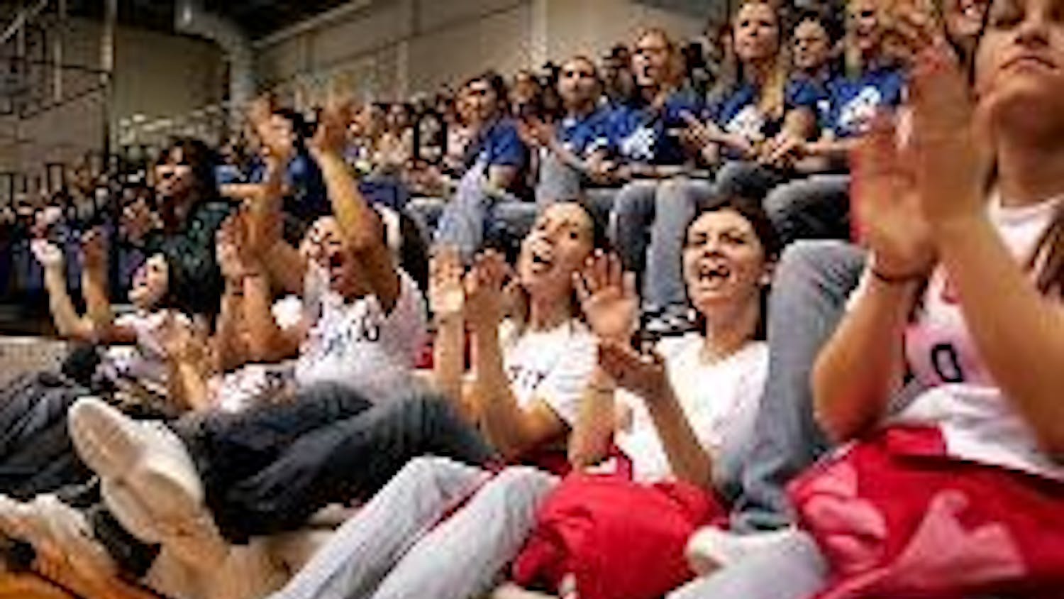 The Blue Crew cheered on the men's basketball team to victory over Morgan State on Tuesday in Bender Arena. 