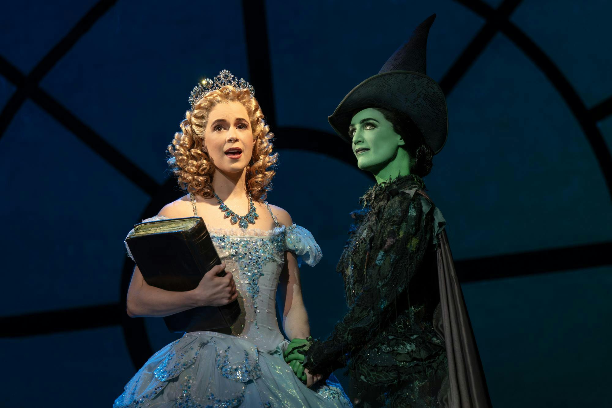 Austen Danielle Bohmer as Glinda and Lauren Samuels as Elphaba in the National Tour of WICKED, photo by Joan Marcus 2024 (0710r2).jpg