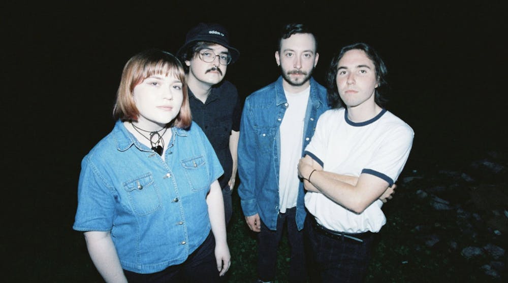 <h5>Hannah McElroy (guitar/vocals), Stephen Meaux (guitar/bass), Justin McKinney (guitar), Zach McCoy (drums/vocals). (Photo courtesy of The Sewing Club Band)</h5>