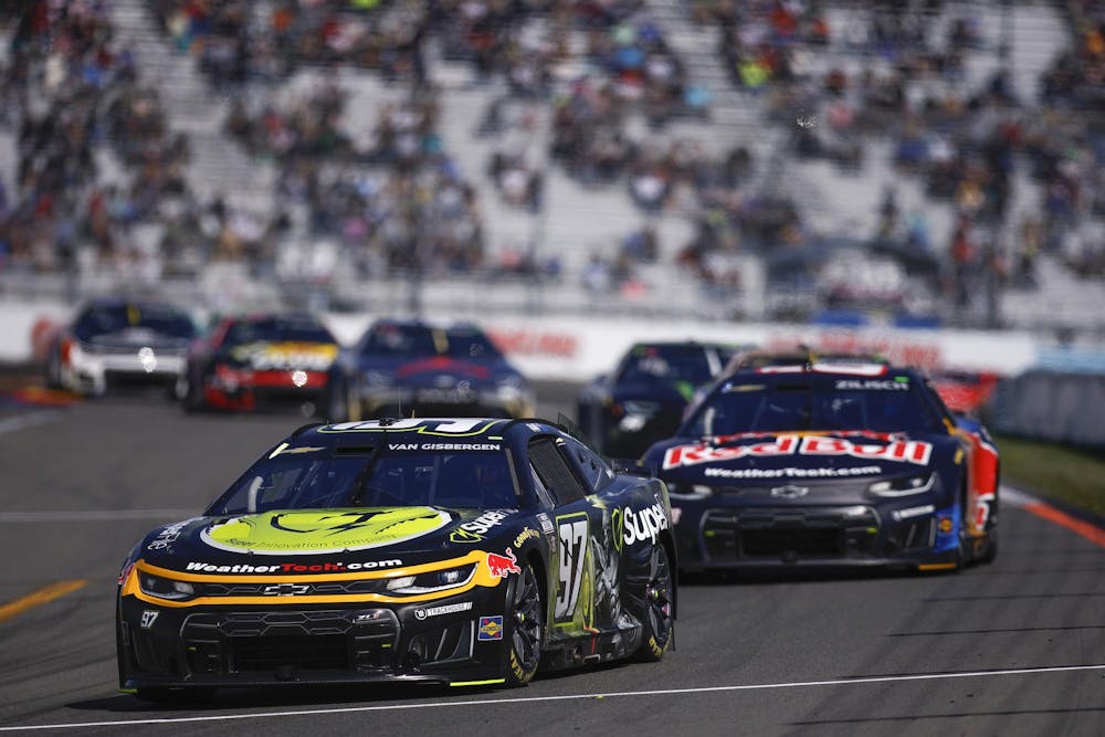 WATKINS GLEN, NEW YORK - MAY 10: Shane Van Gisbergen, driver of the #97 Superfile Chevrolet, drives during the NASCAR Cup Series Go Bowling at The Glen at Watkins Glen International on May 10, 2026 in Watkins Glen, New York. (Photo by Sean Gardner/Getty Images)