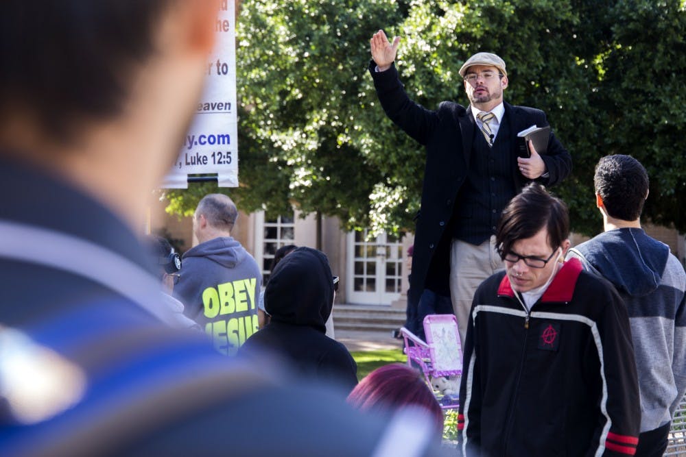 Preachers on the Tempe campus on Thursday, Feb. 4, 2016. 