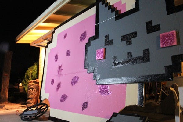 Four engineering sophomores and one supply chain management sophomore will be competing in Red Bull's Flugtag competition. They will be competing with their homemade flying machine, the Nyan Cat. (Photo by Ana Ramirez)