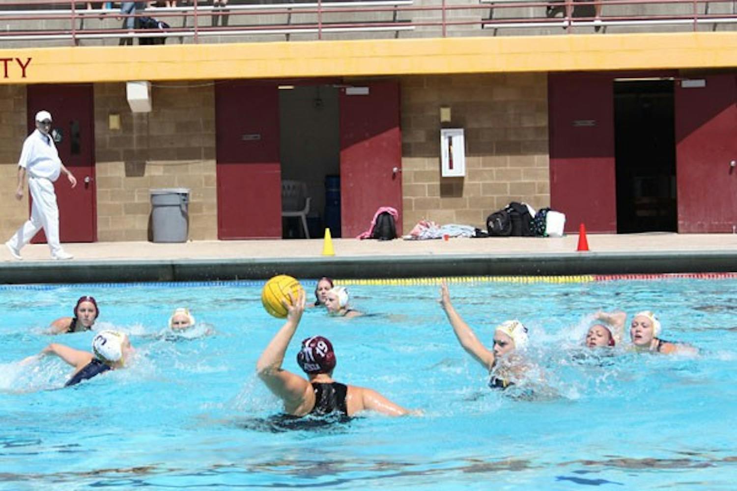 TOURNAMENT TIME: Sophomore attacker Annabelle Carter fires a pass during ASU's 14-11 loss to California earlier this month. The Sun Devils will face Stanford in the first round of the MPSF Tournament in Los Angeles. (Photo by Jessica Weisel)