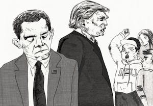 "Students devastated with Obama's leave and Trump's inauguration" Illustration done Sunday Jan. 22, 2017. 