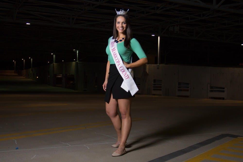 ASU alumna Christina Tetreault works as a reporter for Arizona Foothills magazine. Tetreault is the newly crowned Miss Maricopa County 2015. (Jonathan Galan/ The State Press)