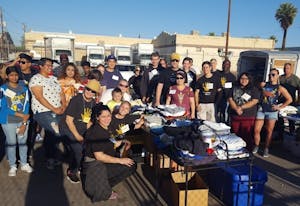 ASU Project Humanities provides essential items to the homeless in downtown Phoenix.