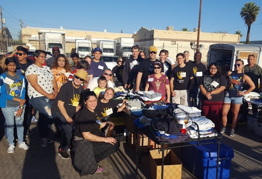 ASU Project Humanities provides essential items to the homeless in downtown Phoenix.