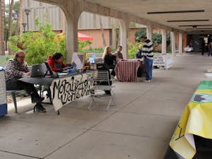 Multiple local organizations promote their causes and seek to spread information regarding them at the Local to Global Justice Festival outside the Farmer Ed&nbsp;building at ASU's Tempe campus&nbsp;on Feb. 26, 2017.