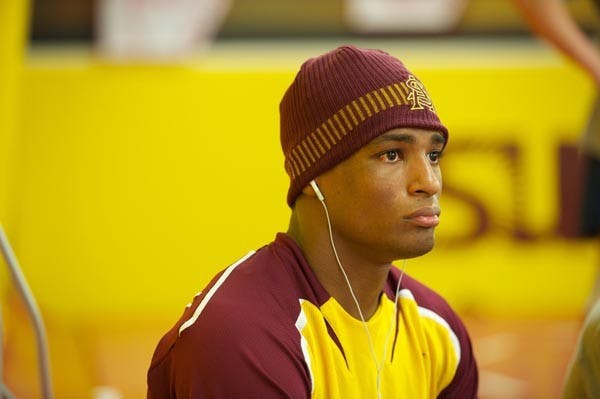 DOUBLE WIN: Senior Anthony Robles, ranked No. 3 in the nation in the 125-pound weight class, won the individual crown at the Cliff Keen/Las Vegas Invitational and took home the Most Outstanding Wrestler award. ASU placed 12th overall in the tournament. (Photo by Michael Arellano)