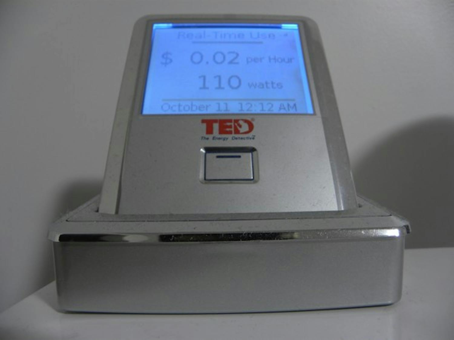 The Energy Detective is part of a Phoenix grant working to understand how people use energy. TED measures the amount of energy dorm residents use and displays it to them in dollar amounts. (Photo by Tyler Griffin)