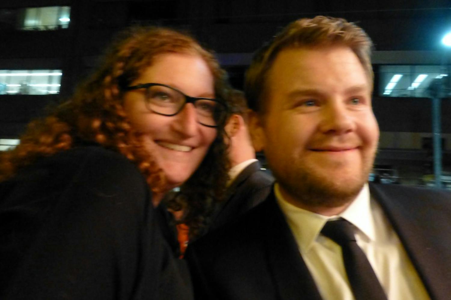 Fan with James Corden at the premiere of One Chance, Toronto Film Festival 2013 (WikiCommons)