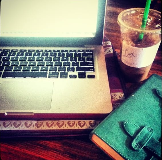 Desk of a fashion blogger. Photo by Gabi Nelson