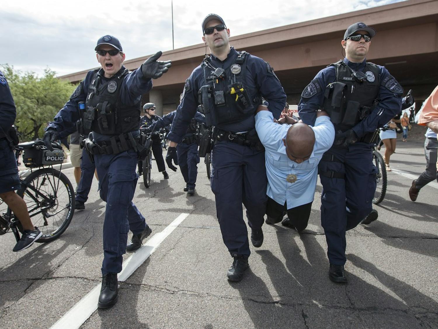 Photo Gallery: Organizers arrested in Mill Avenue Bridge protest